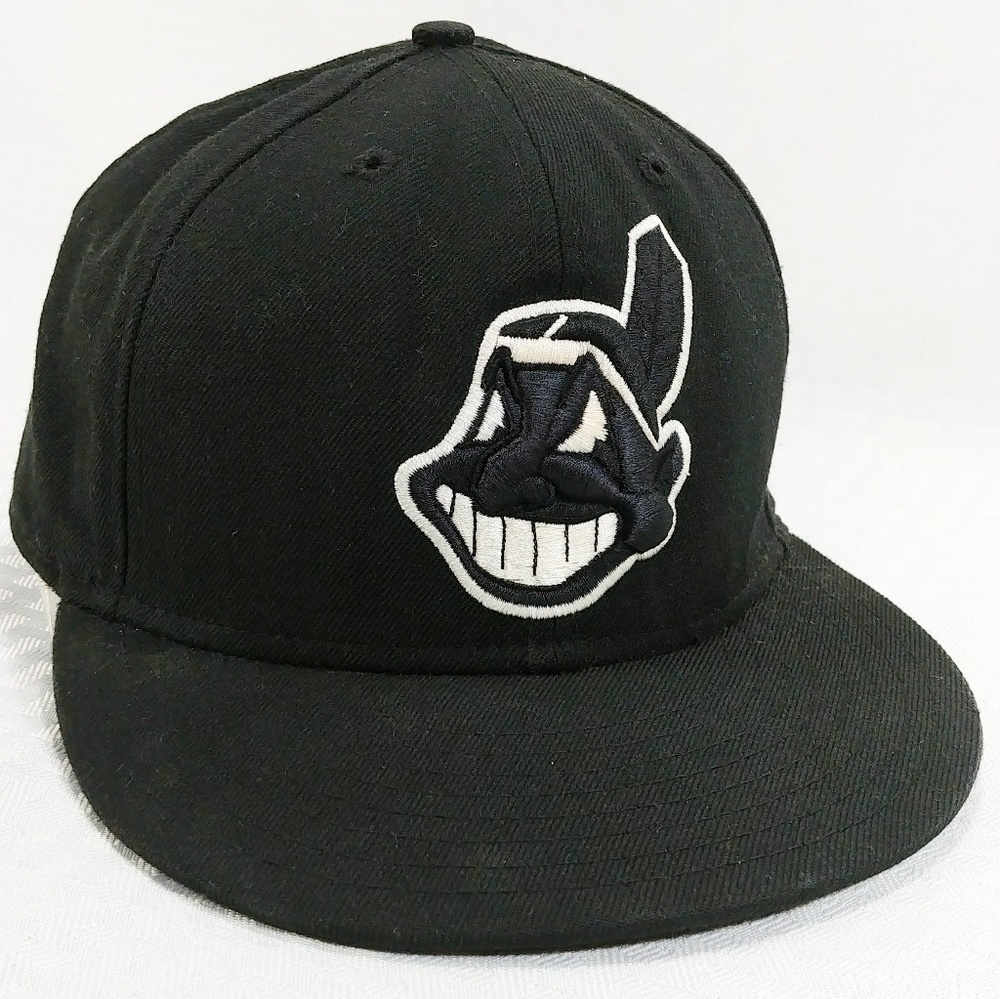 New Era Black Cleveland Indians 7-5/8 Fitted Hat